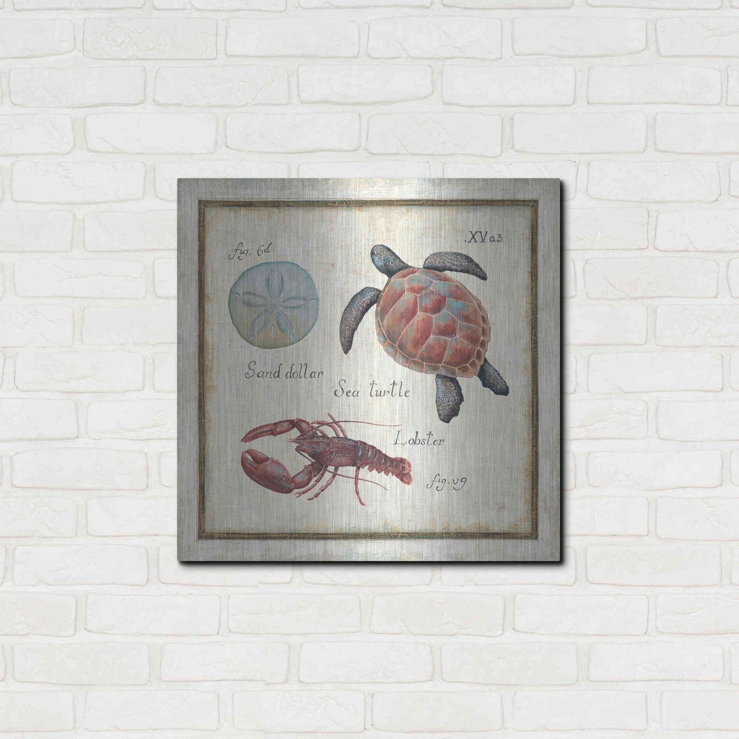 Luxe Metal Art 'Oceanography II' by Daphne Brissonet, Metal Wall Art,24x24
