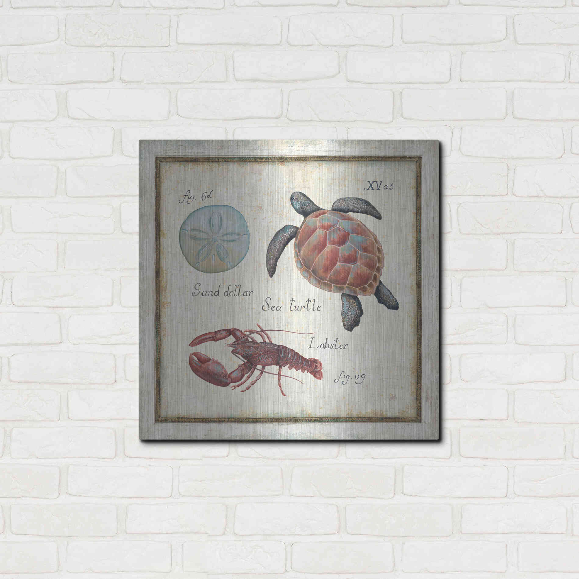 Luxe Metal Art 'Oceanography II' by Daphne Brissonet, Metal Wall Art,24x24