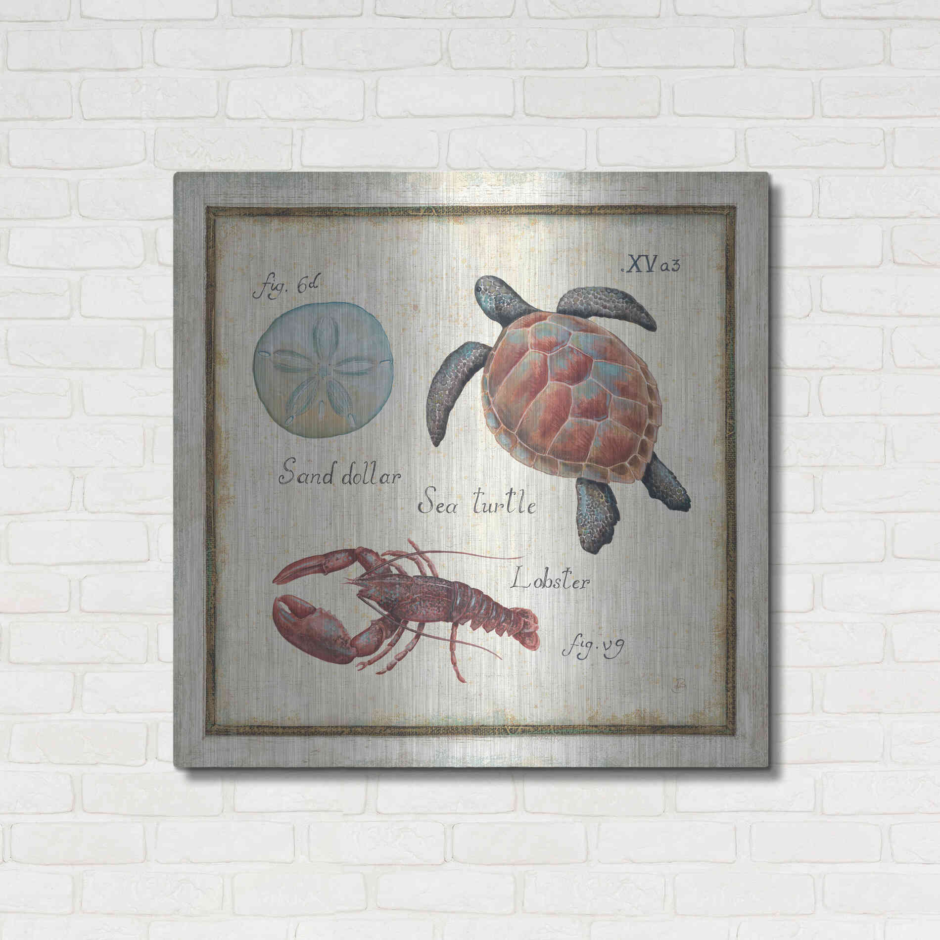 Luxe Metal Art 'Oceanography II' by Daphne Brissonet, Metal Wall Art,36x36