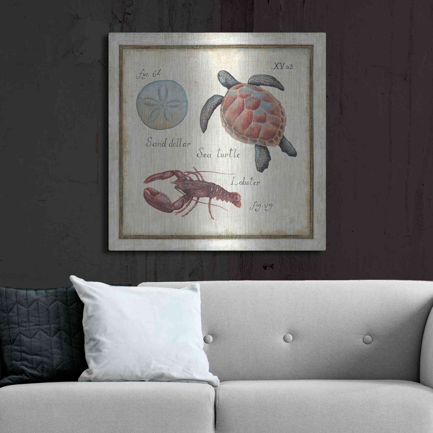 Luxe Metal Art 'Oceanography II' by Daphne Brissonet, Metal Wall Art,36x36