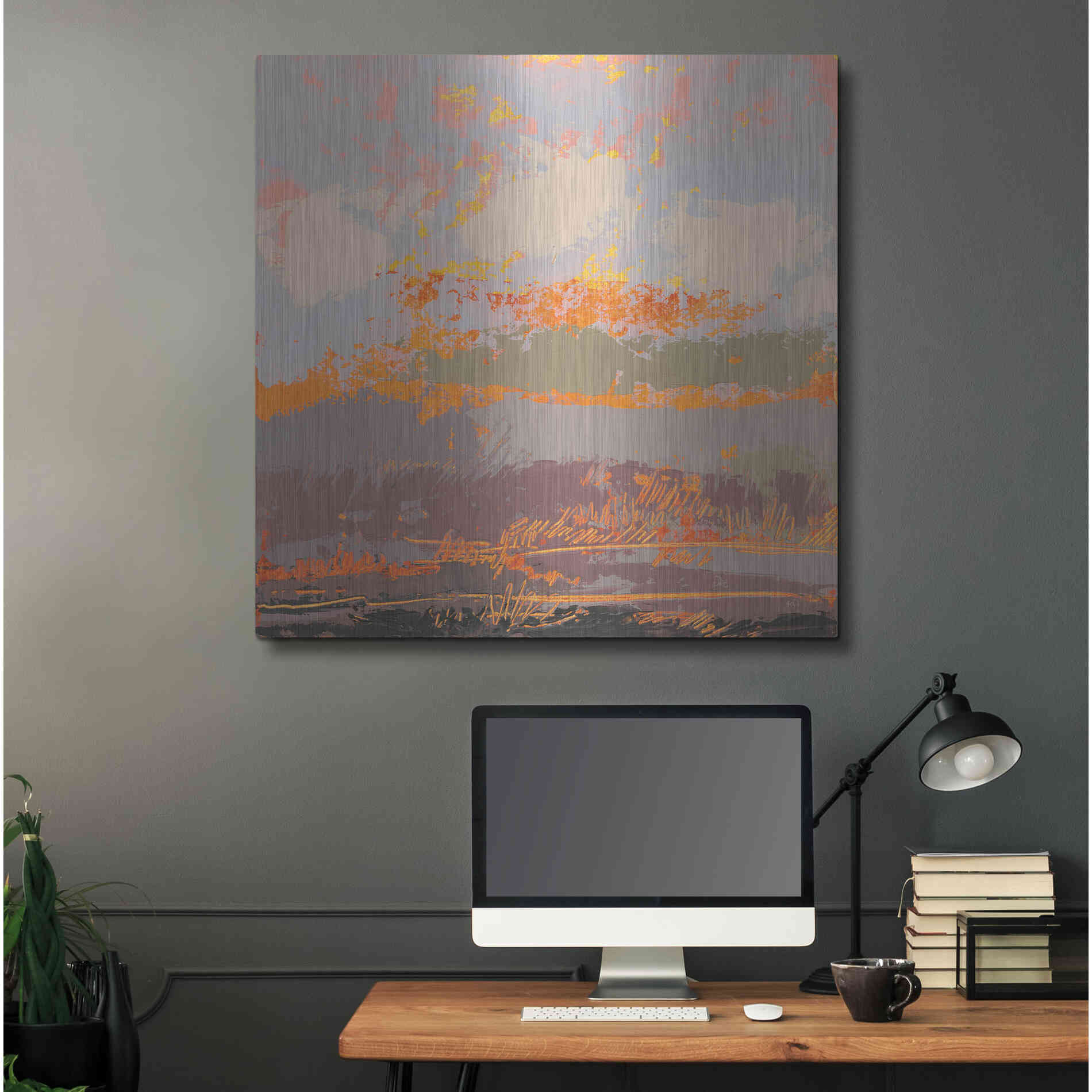 Luxe Metal Art 'Soft Day III' by Grainne Dowling, Metal Wall Art,36x36