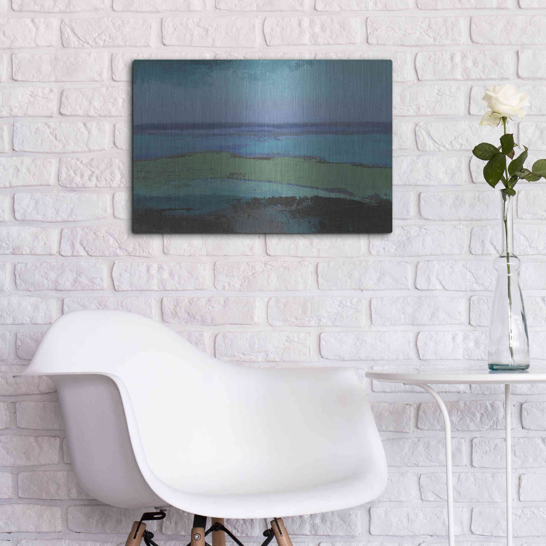 Luxe Metal Art 'Low Tide Killala' by Grainne Dowling, Metal Wall Art,24x16