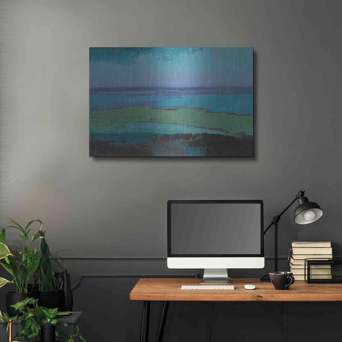 Luxe Metal Art 'Low Tide Killala' by Grainne Dowling, Metal Wall Art,36x24