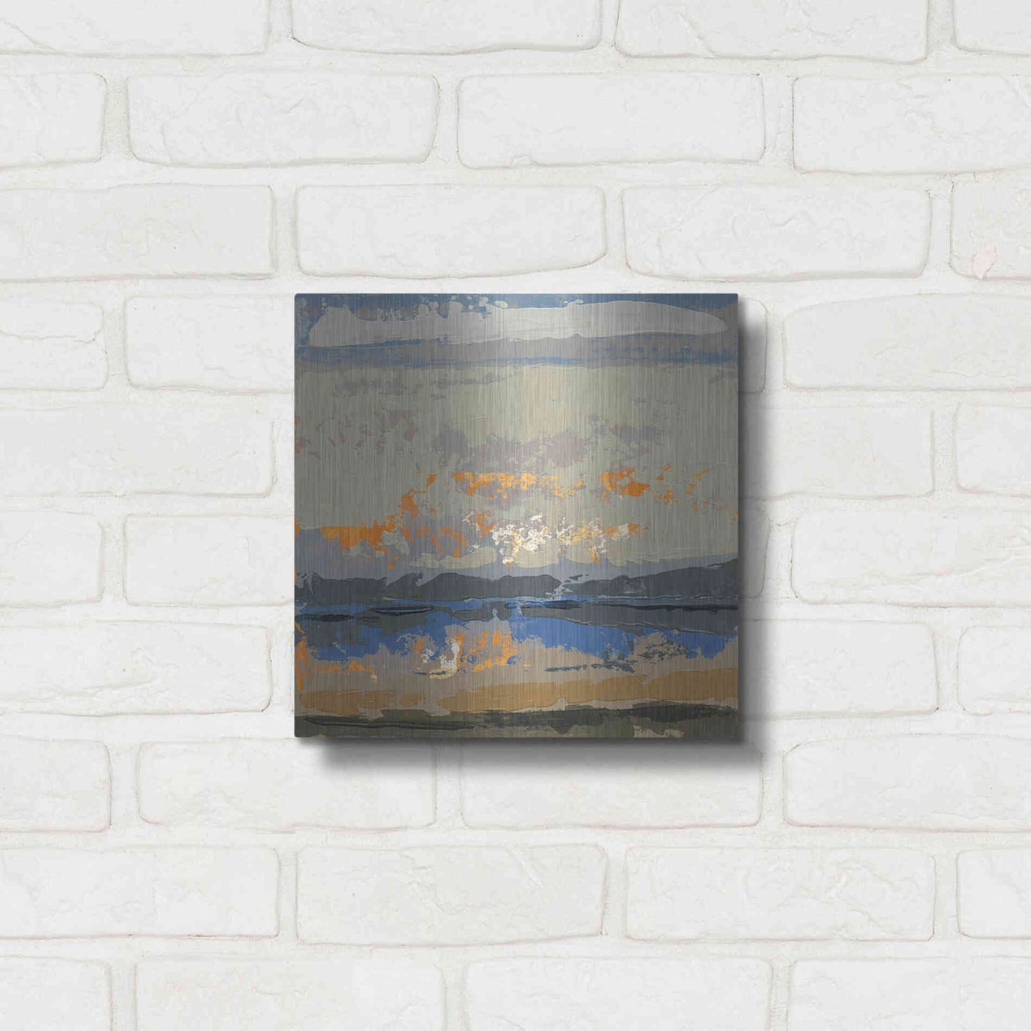 Luxe Metal Art 'Evening Killala Bay' by Grainne Dowling, Metal Wall Art,12x12