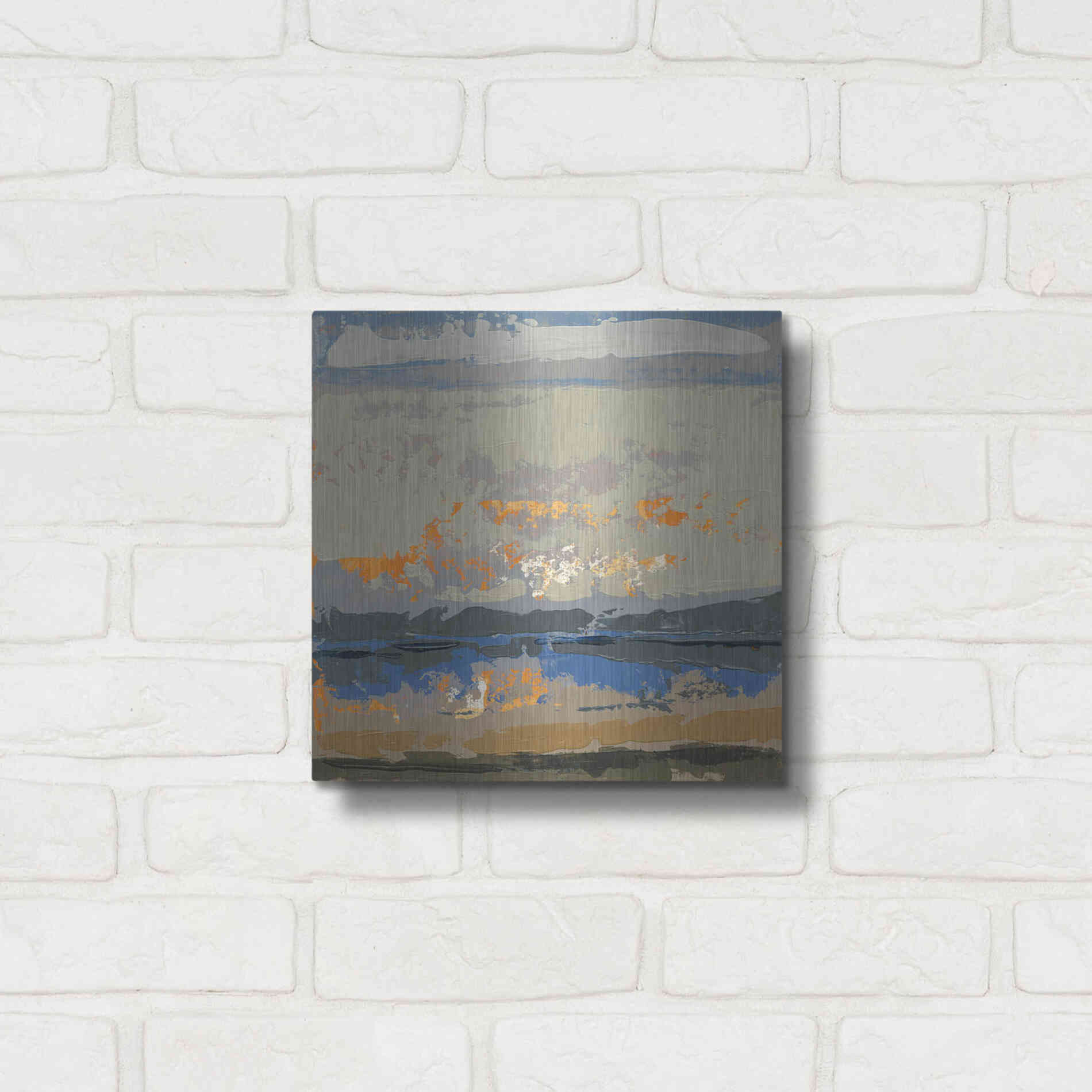 Luxe Metal Art 'Evening Killala Bay' by Grainne Dowling, Metal Wall Art,12x12