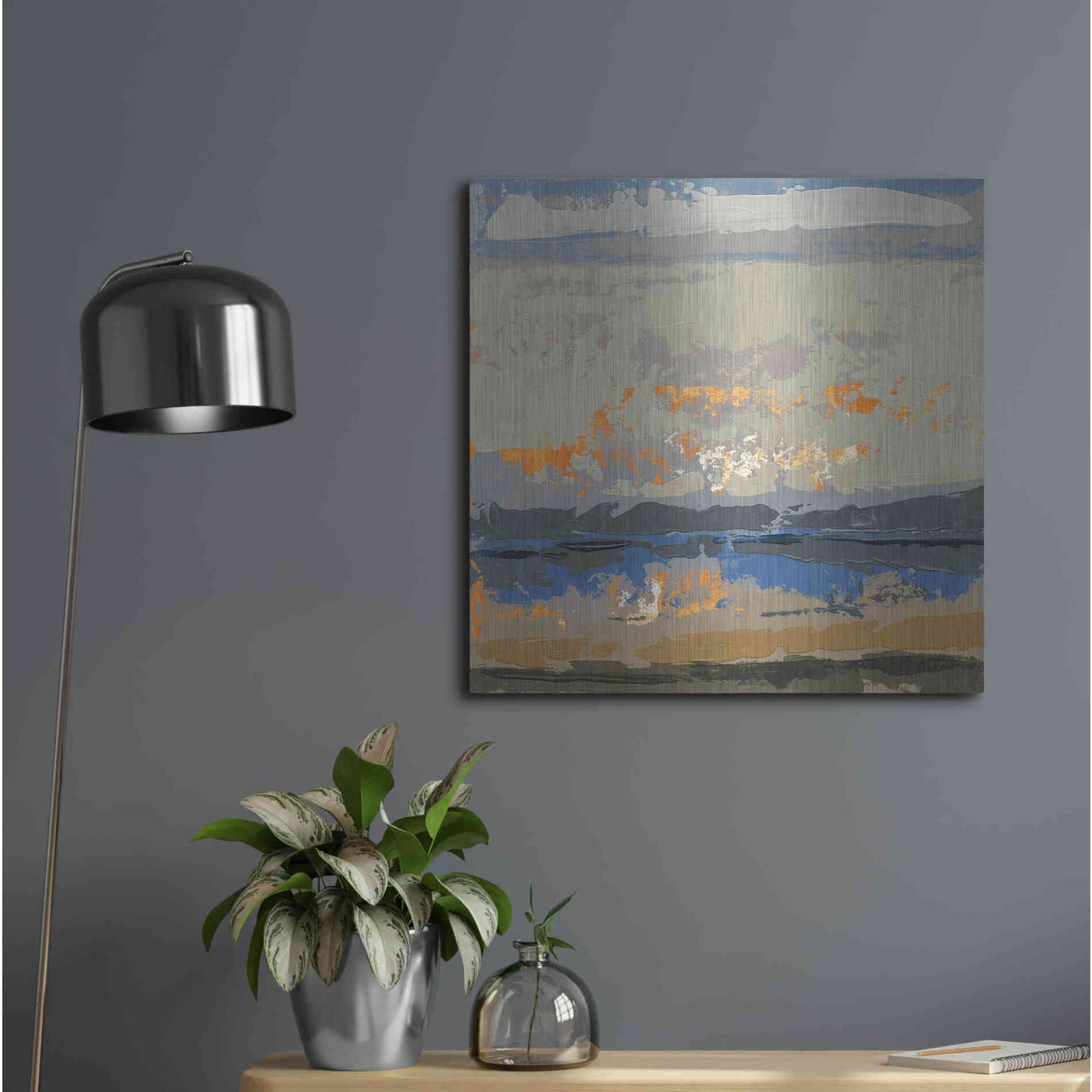 Luxe Metal Art 'Evening Killala Bay' by Grainne Dowling, Metal Wall Art,24x24