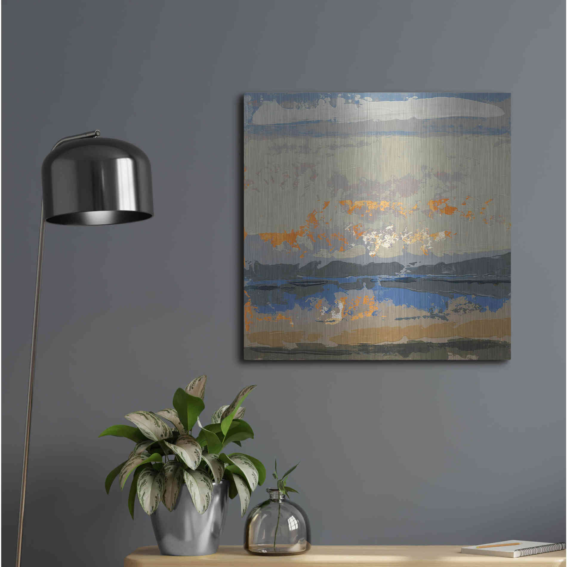 Luxe Metal Art 'Evening Killala Bay' by Grainne Dowling, Metal Wall Art,24x24