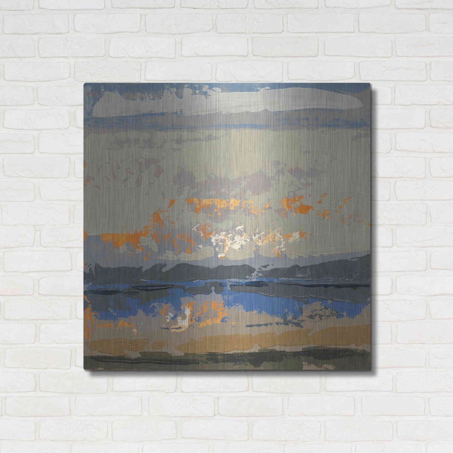 Luxe Metal Art 'Evening Killala Bay' by Grainne Dowling, Metal Wall Art,36x36