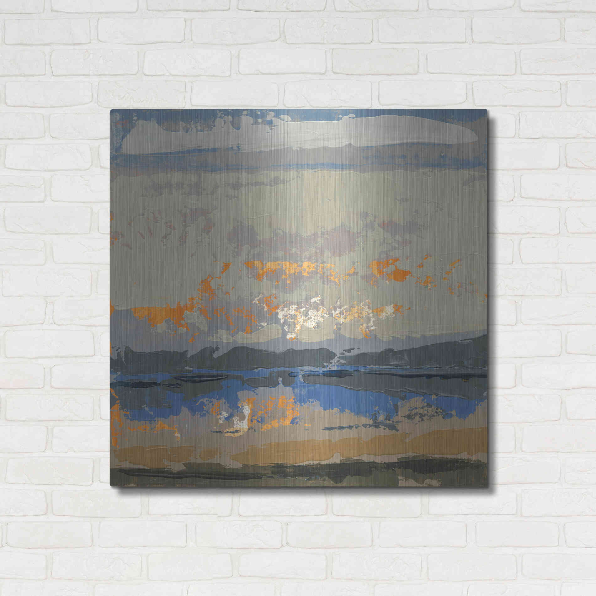 Luxe Metal Art 'Evening Killala Bay' by Grainne Dowling, Metal Wall Art,36x36