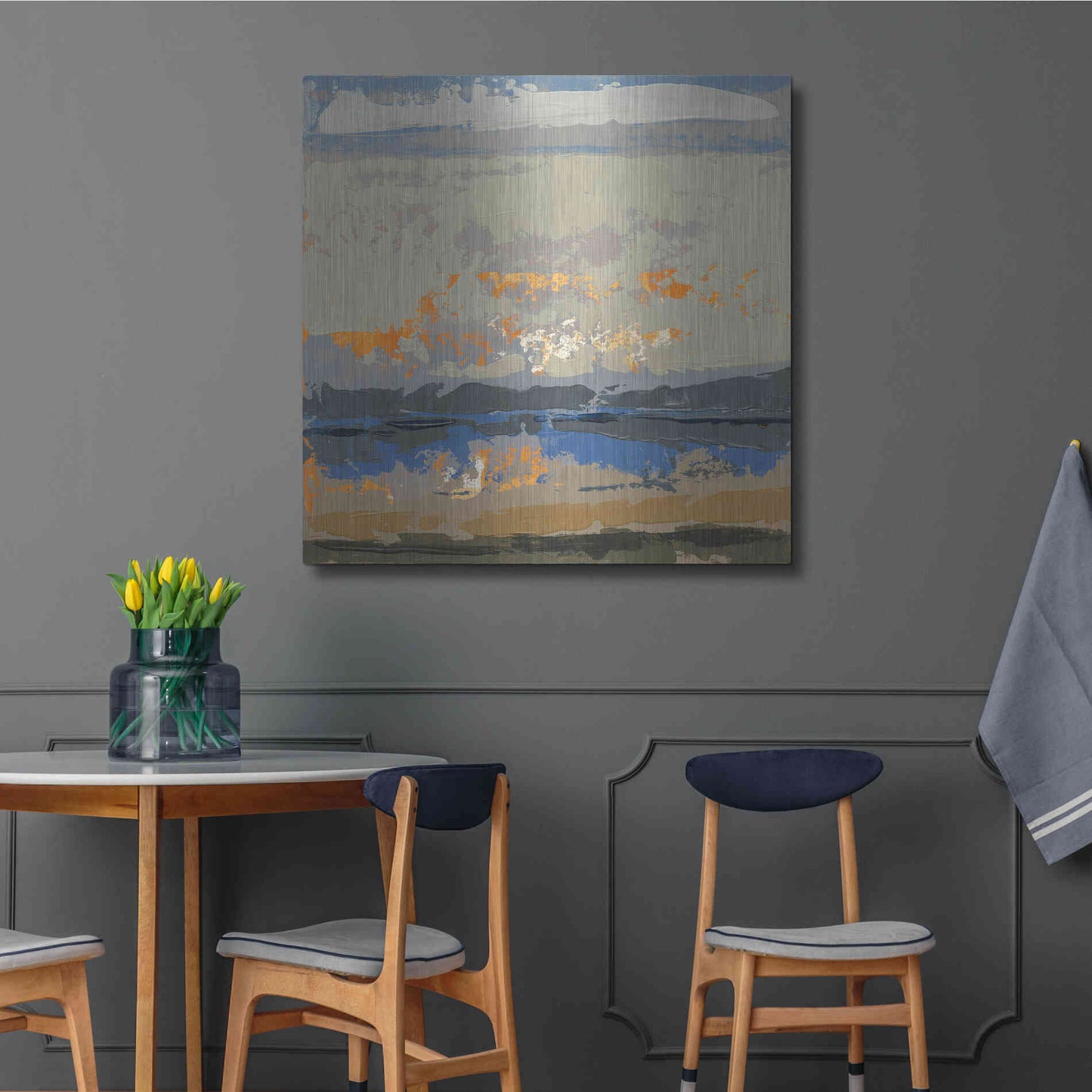 Luxe Metal Art 'Evening Killala Bay' by Grainne Dowling, Metal Wall Art,36x36