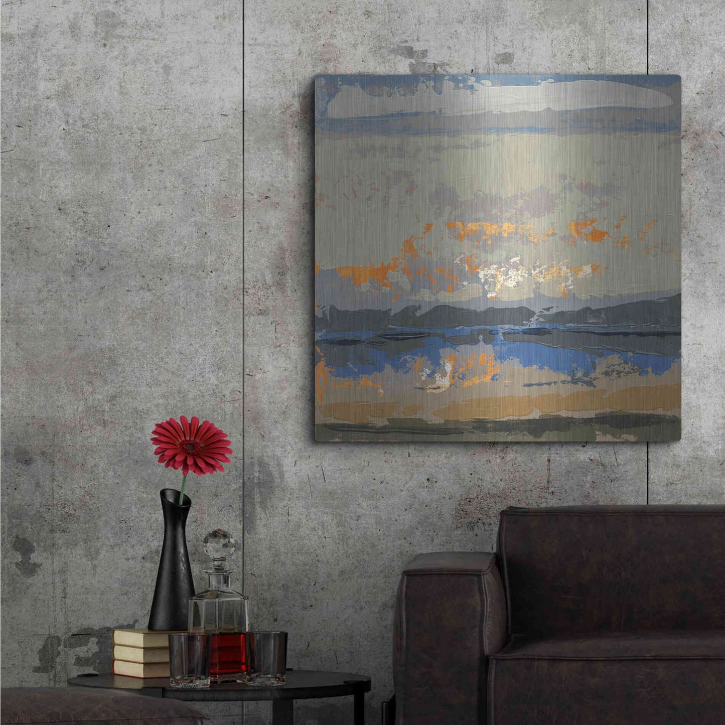 Luxe Metal Art 'Evening Killala Bay' by Grainne Dowling, Metal Wall Art,36x36