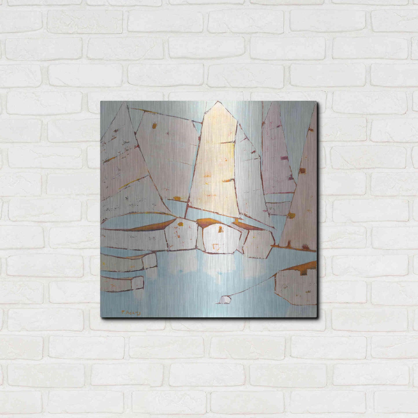 Luxe Metal Art 'Moored' by Phyllis Adams, Metal Wall Art,24x24