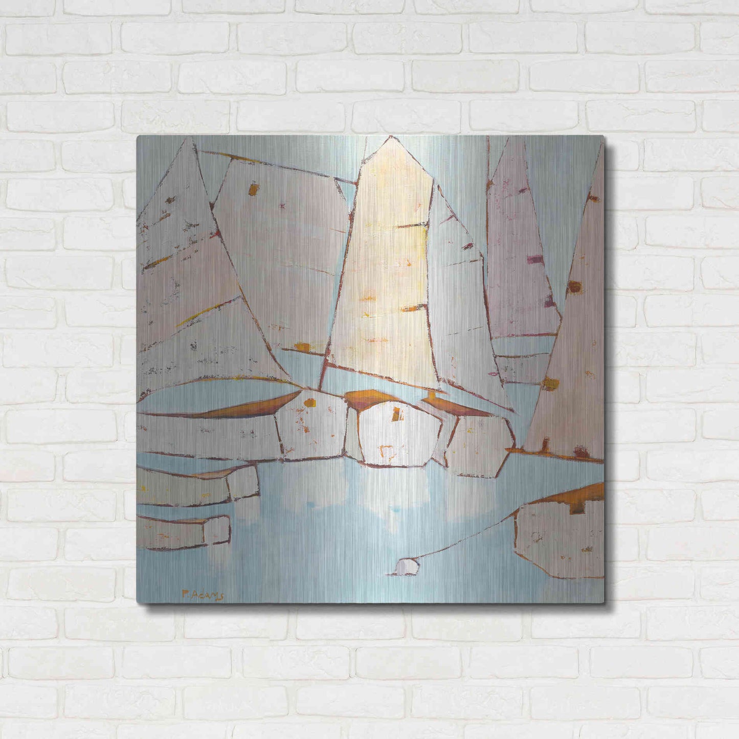 Luxe Metal Art 'Moored' by Phyllis Adams, Metal Wall Art,36x36