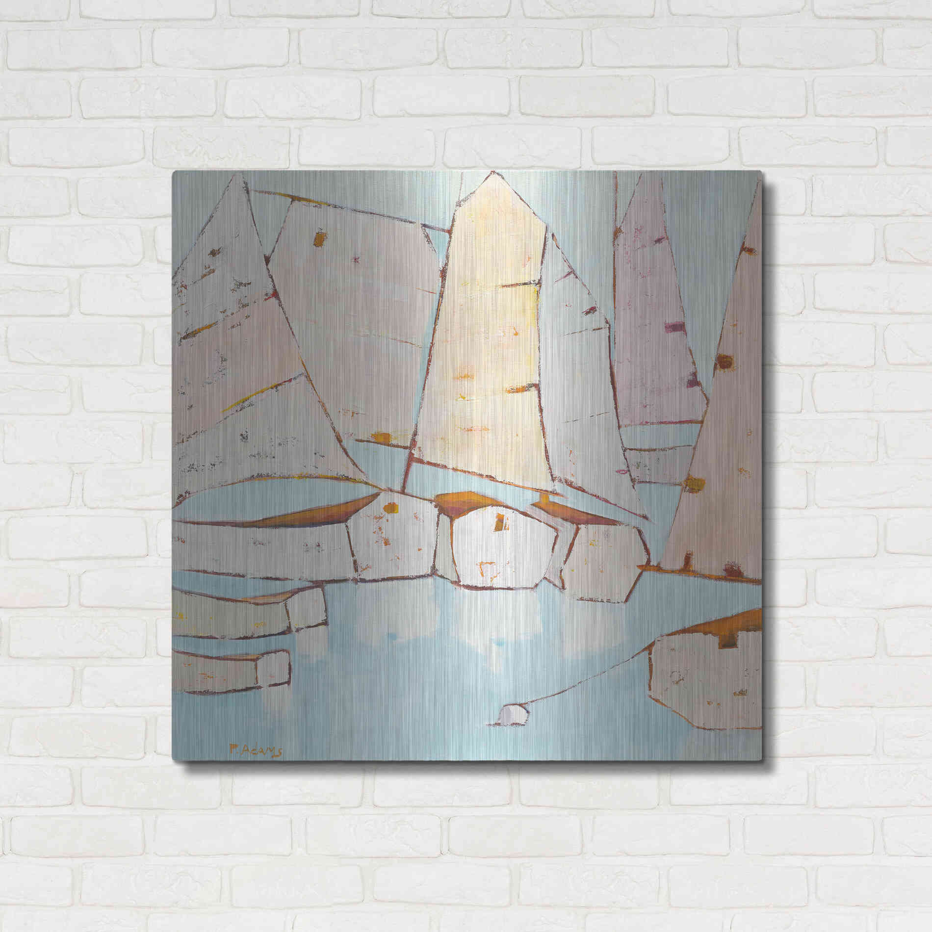 Luxe Metal Art 'Moored' by Phyllis Adams, Metal Wall Art,36x36