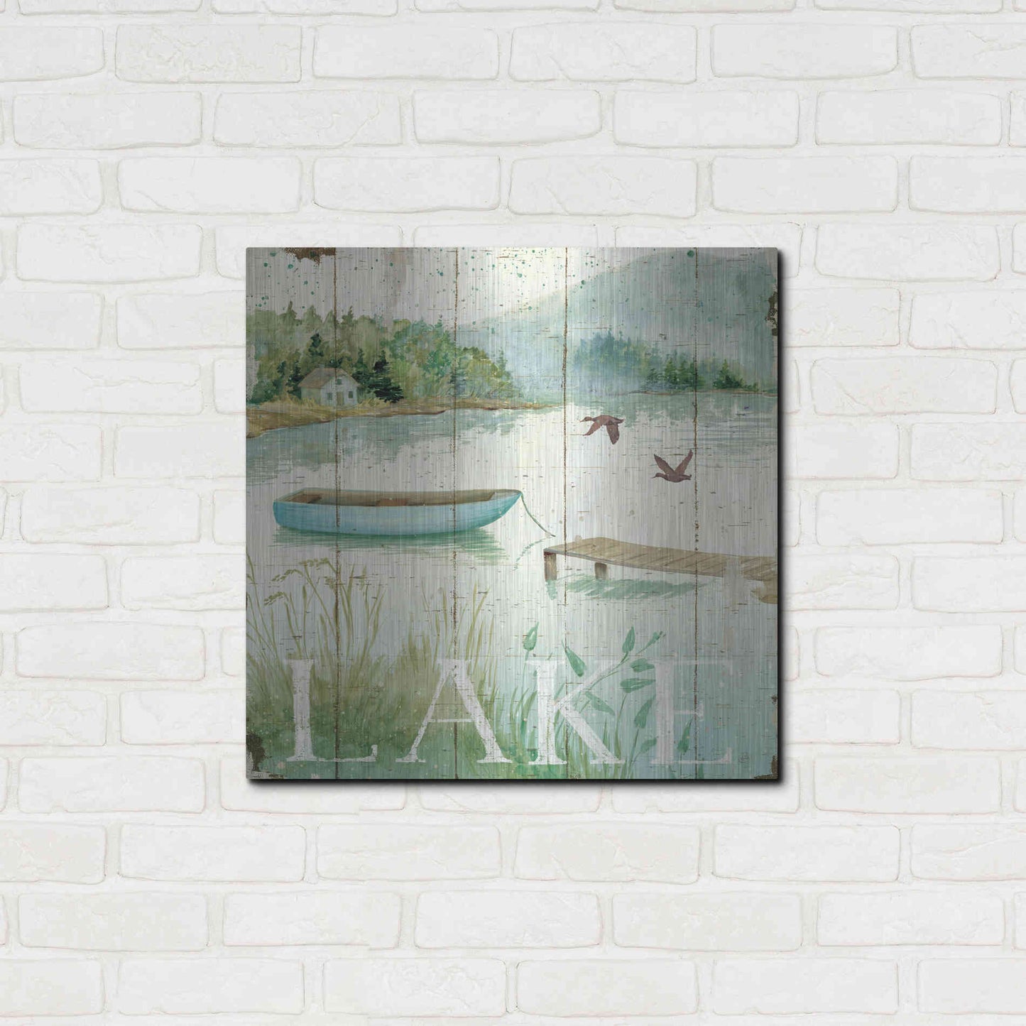 Luxe Metal Art 'Lakeside II' by Daphne Brissonet, Metal Wall Art,24x24