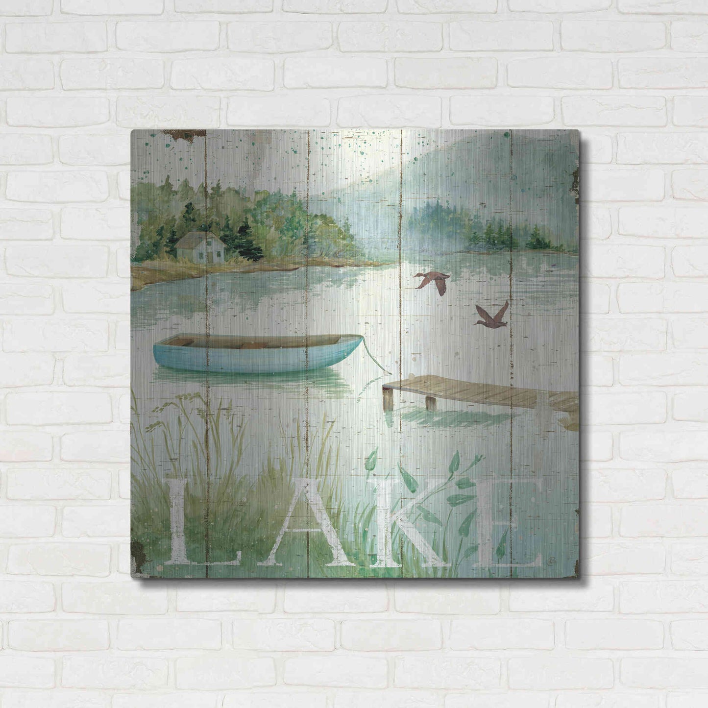 Luxe Metal Art 'Lakeside II' by Daphne Brissonet, Metal Wall Art,36x36