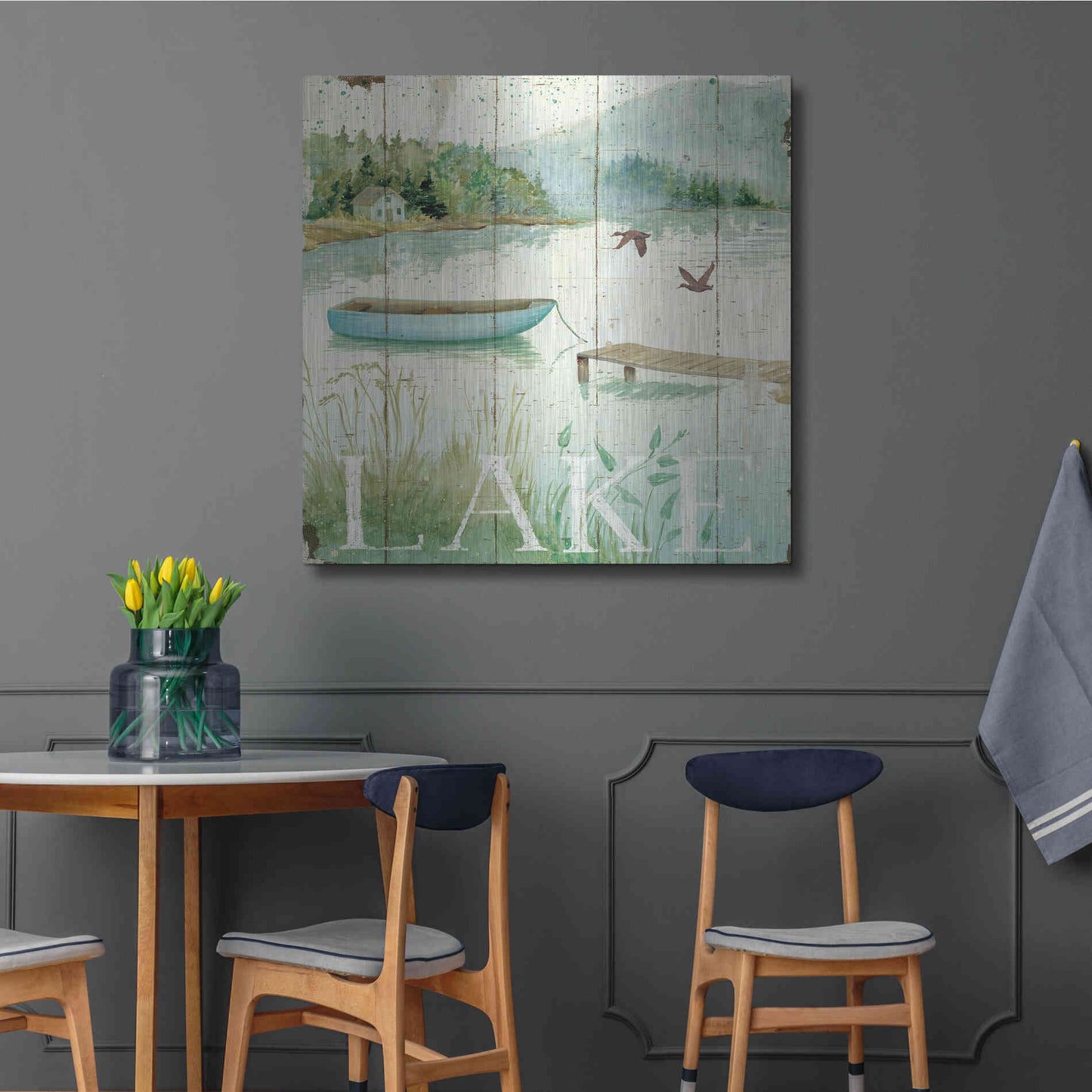 Luxe Metal Art 'Lakeside II' by Daphne Brissonet, Metal Wall Art,36x36