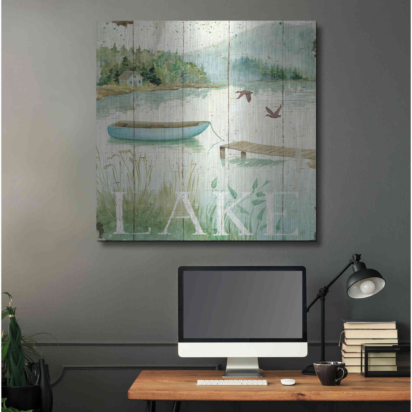 Luxe Metal Art 'Lakeside II' by Daphne Brissonet, Metal Wall Art,36x36