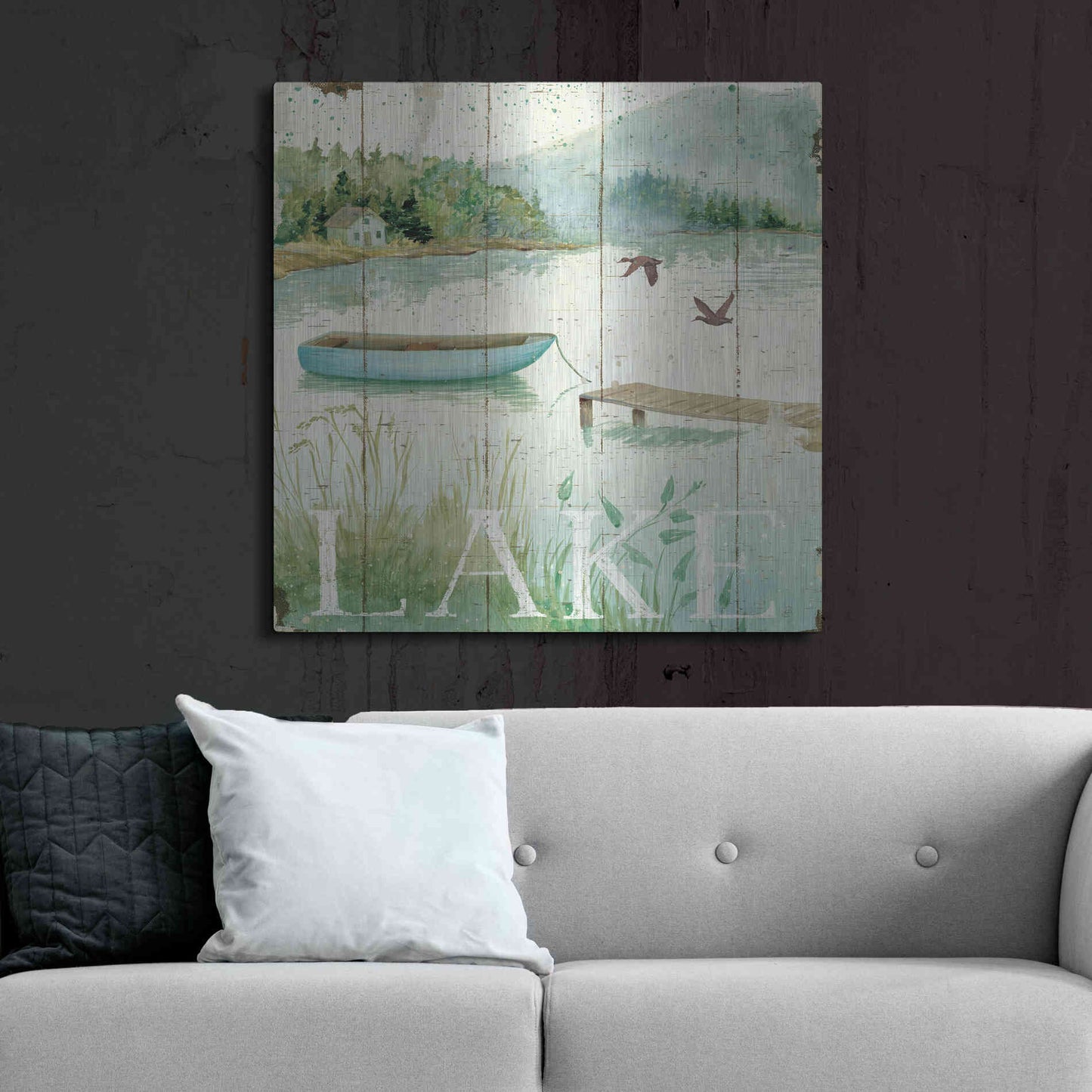 Luxe Metal Art 'Lakeside II' by Daphne Brissonet, Metal Wall Art,36x36