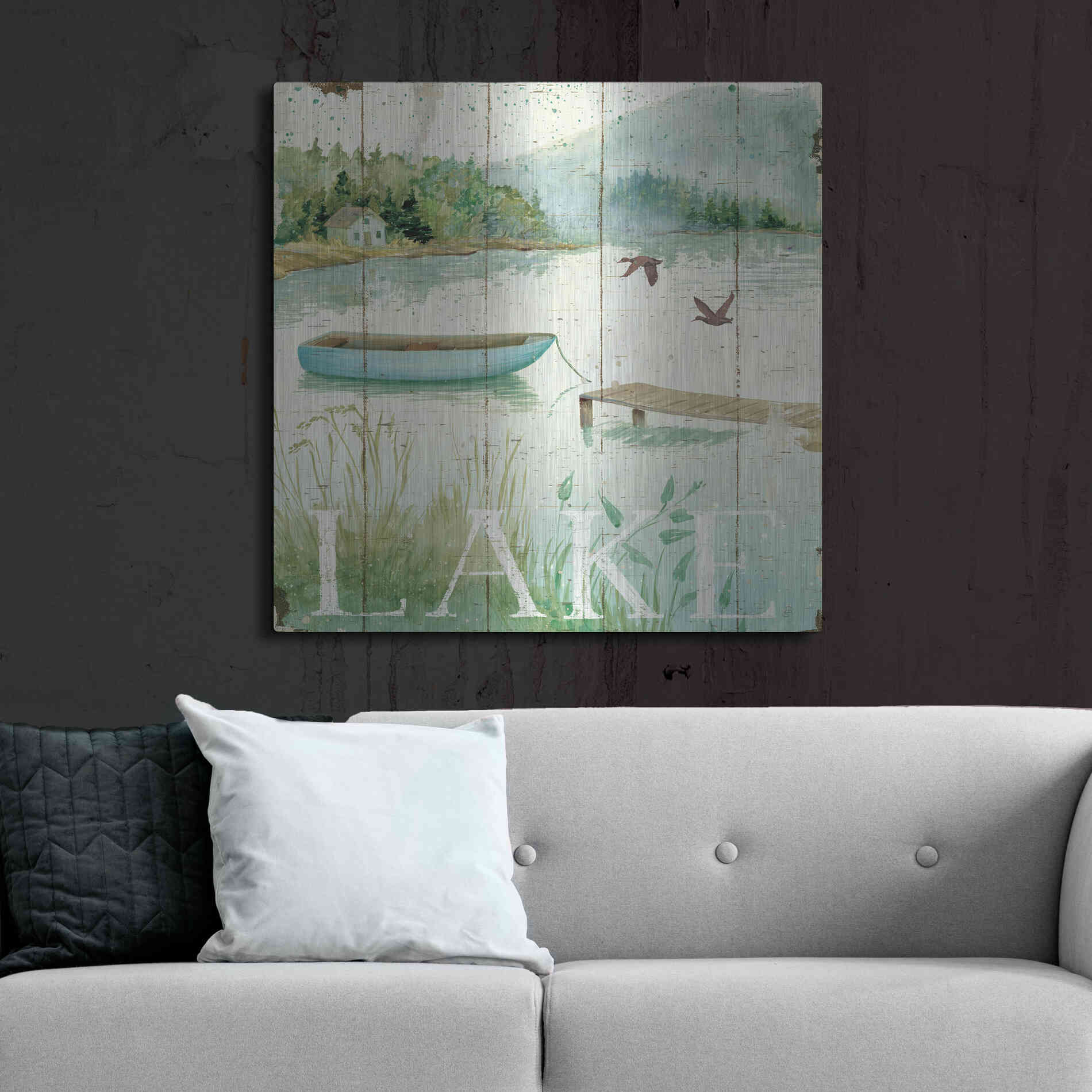 Luxe Metal Art 'Lakeside II' by Daphne Brissonet, Metal Wall Art,36x36