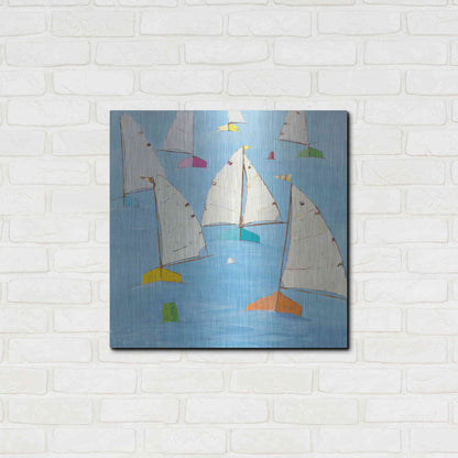 Luxe Metal Art 'Regatta V' by Phyllis Adams, Metal Wall Art,24x24