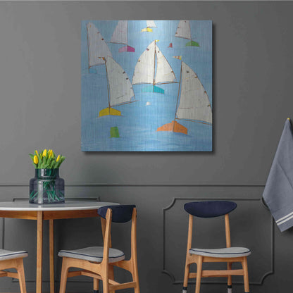 Luxe Metal Art 'Regatta V' by Phyllis Adams, Metal Wall Art,36x36