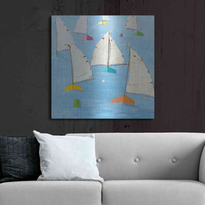 Luxe Metal Art 'Regatta V' by Phyllis Adams, Metal Wall Art,36x36