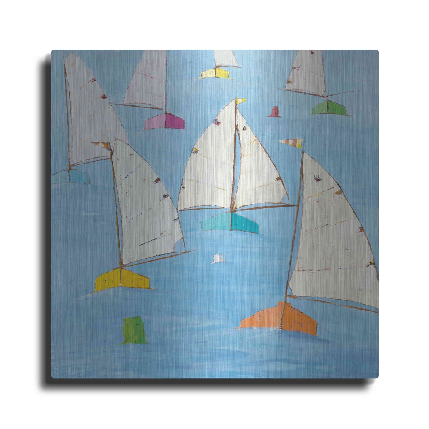 Luxe Metal Art 'Regatta V' by Phyllis Adams, Metal Wall Art