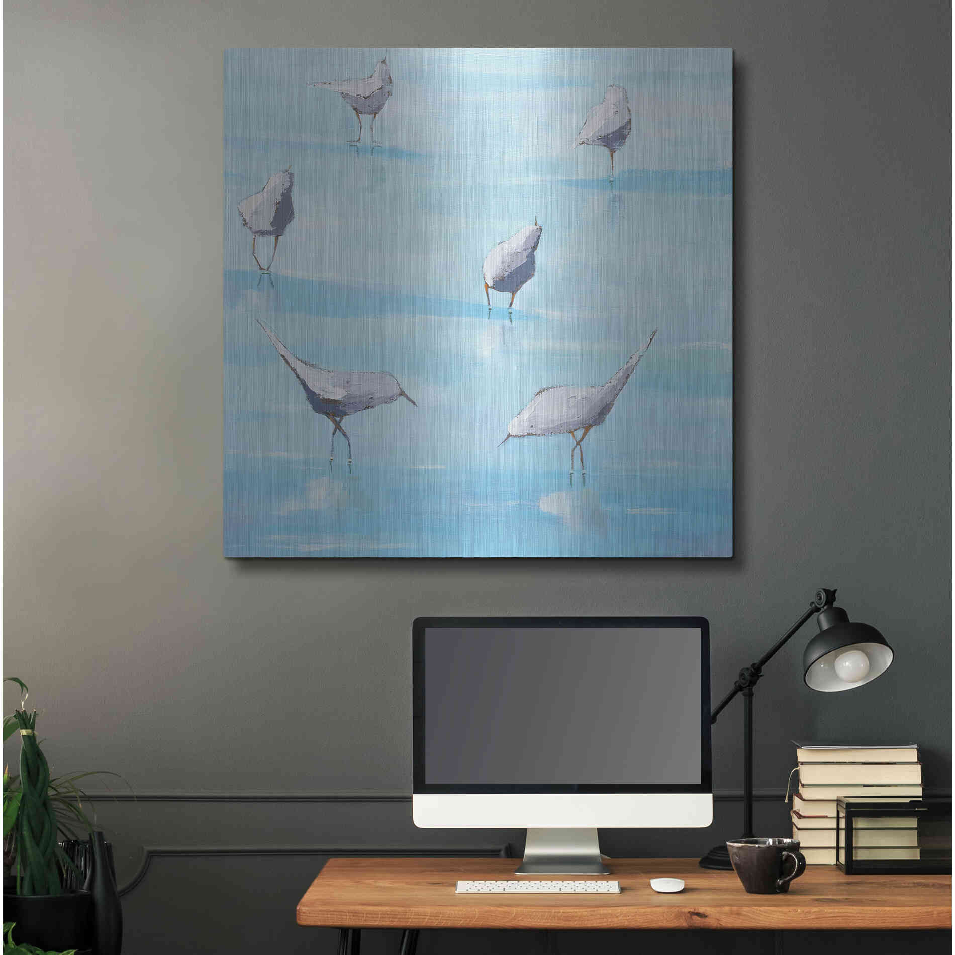 Luxe Metal Art 'By the Waters Edge' by Phyllis Adams, Metal Wall Art,36x36