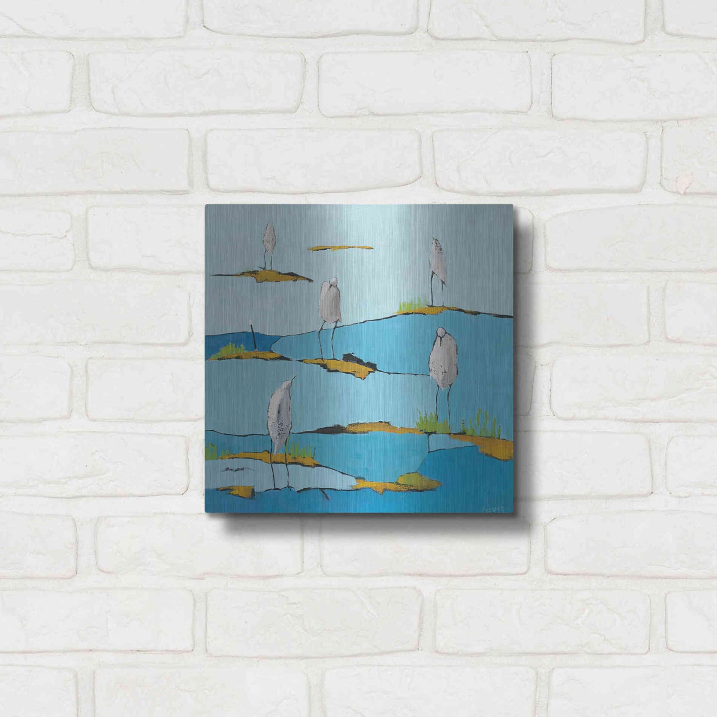 Luxe Metal Art 'Beach Bums' by Phyllis Adams, Metal Wall Art,12x12