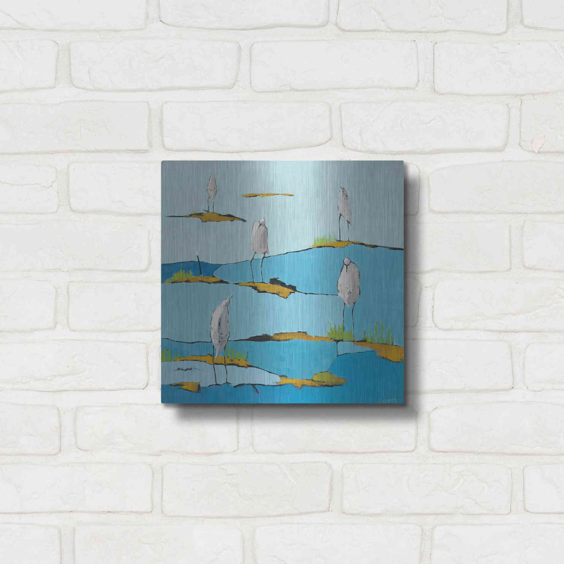Luxe Metal Art 'Beach Bums' by Phyllis Adams, Metal Wall Art,12x12