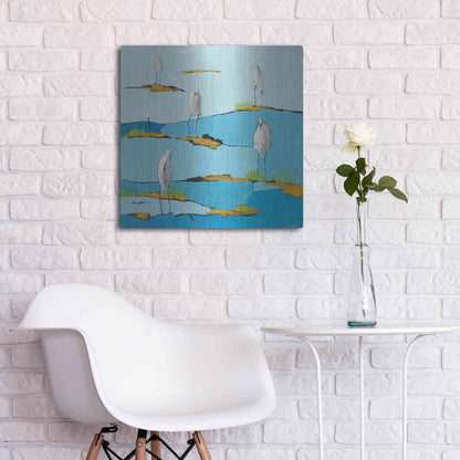 Luxe Metal Art 'Beach Bums' by Phyllis Adams, Metal Wall Art,24x24