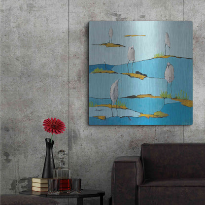 Luxe Metal Art 'Beach Bums' by Phyllis Adams, Metal Wall Art,36x36