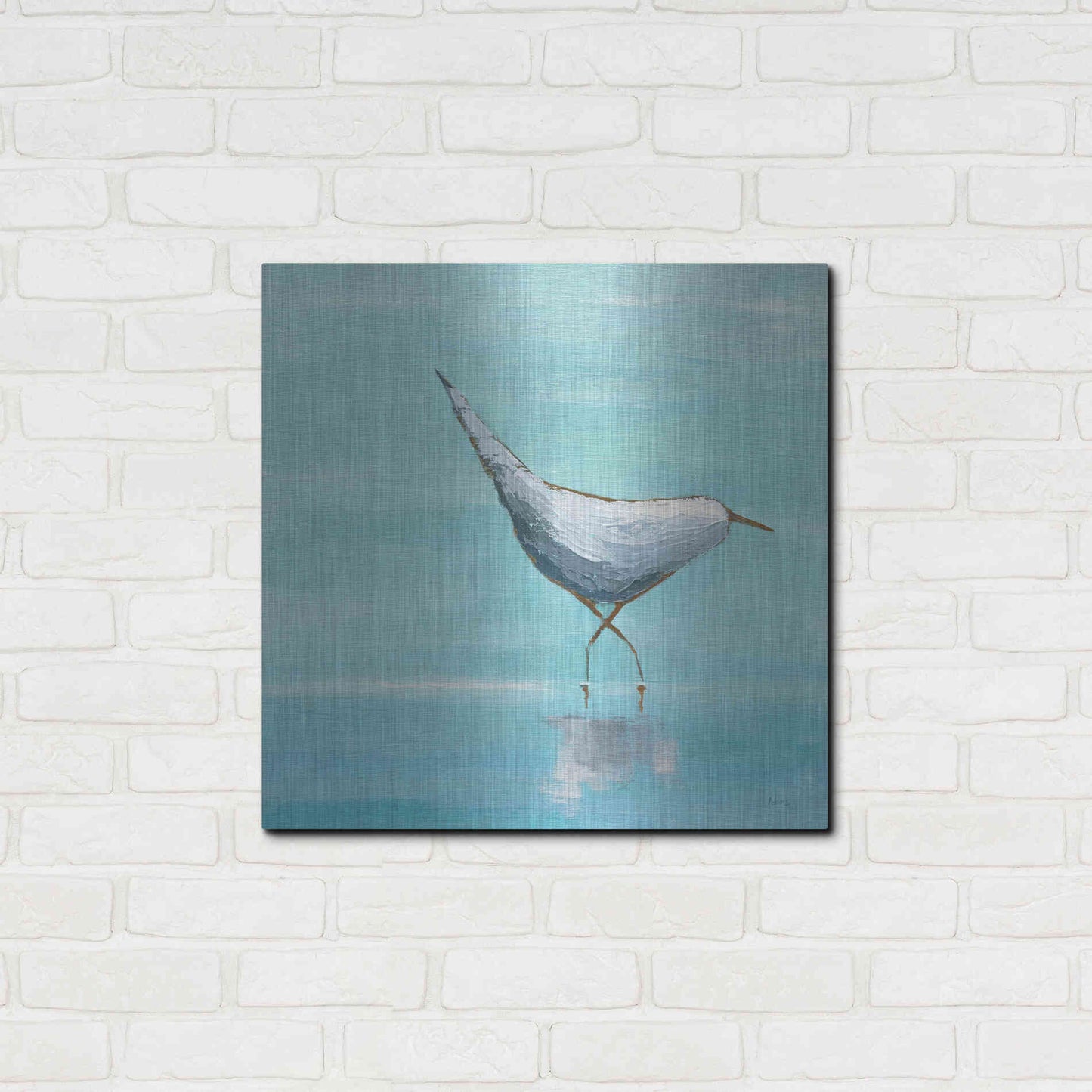 Luxe Metal Art 'Egret I' by Phyllis Adams, Metal Wall Art,24x24