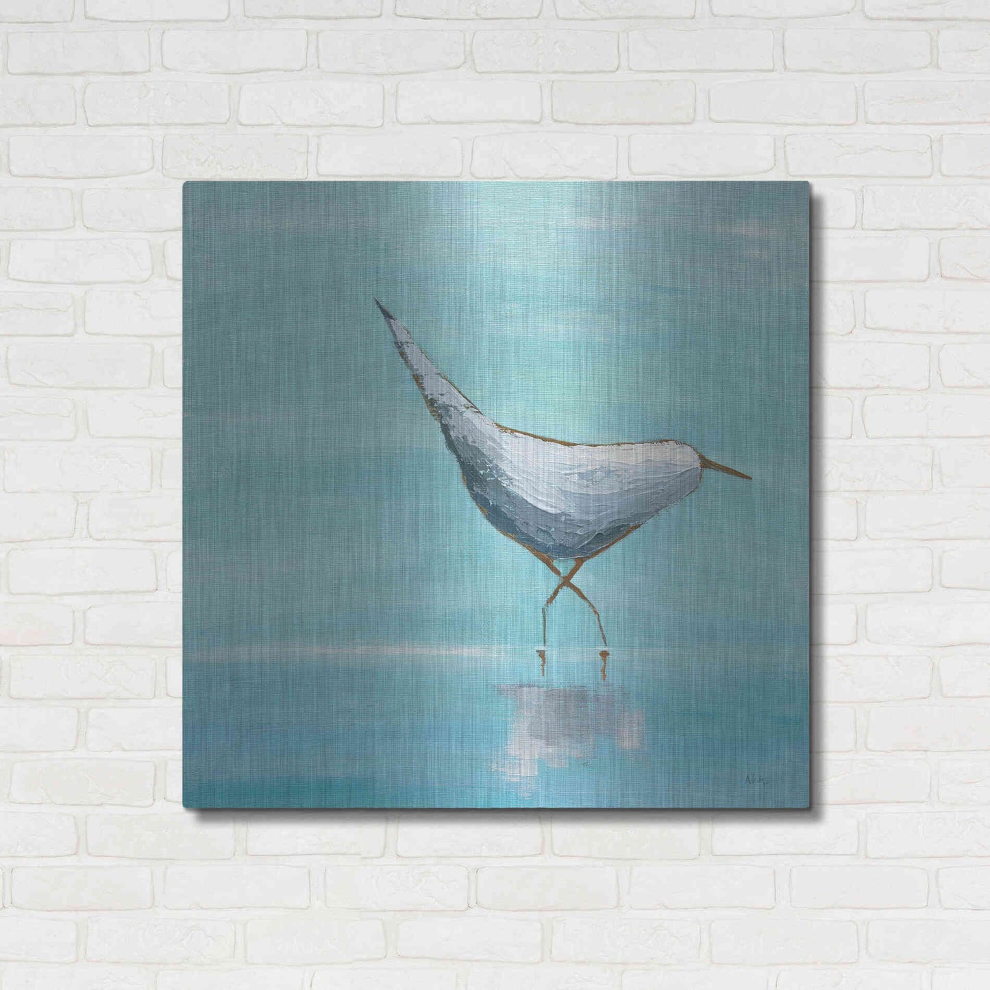 Luxe Metal Art 'Egret I' by Phyllis Adams, Metal Wall Art,36x36