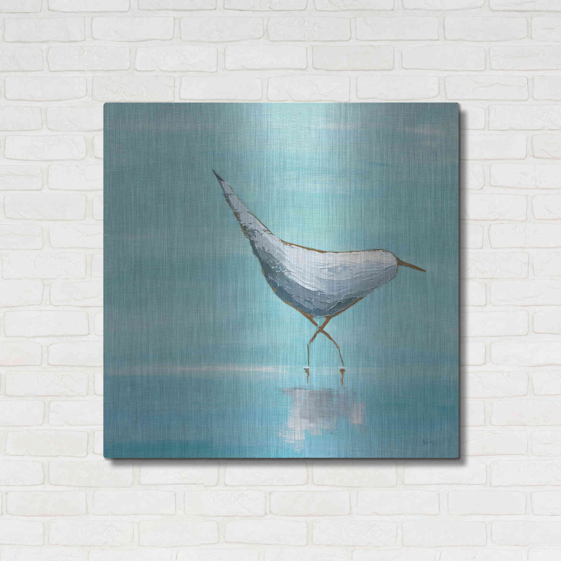 Luxe Metal Art 'Egret I' by Phyllis Adams, Metal Wall Art,36x36