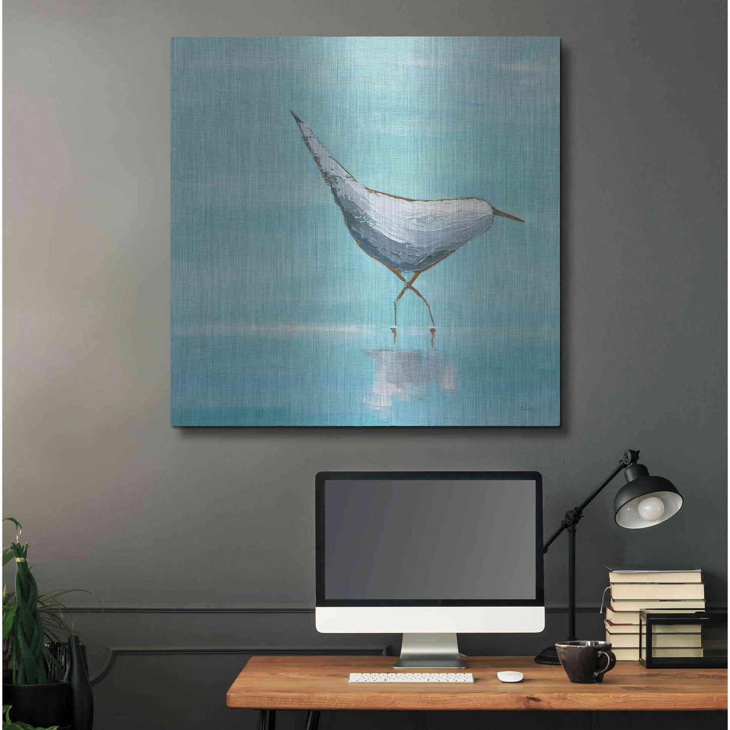 Luxe Metal Art 'Egret I' by Phyllis Adams, Metal Wall Art,36x36