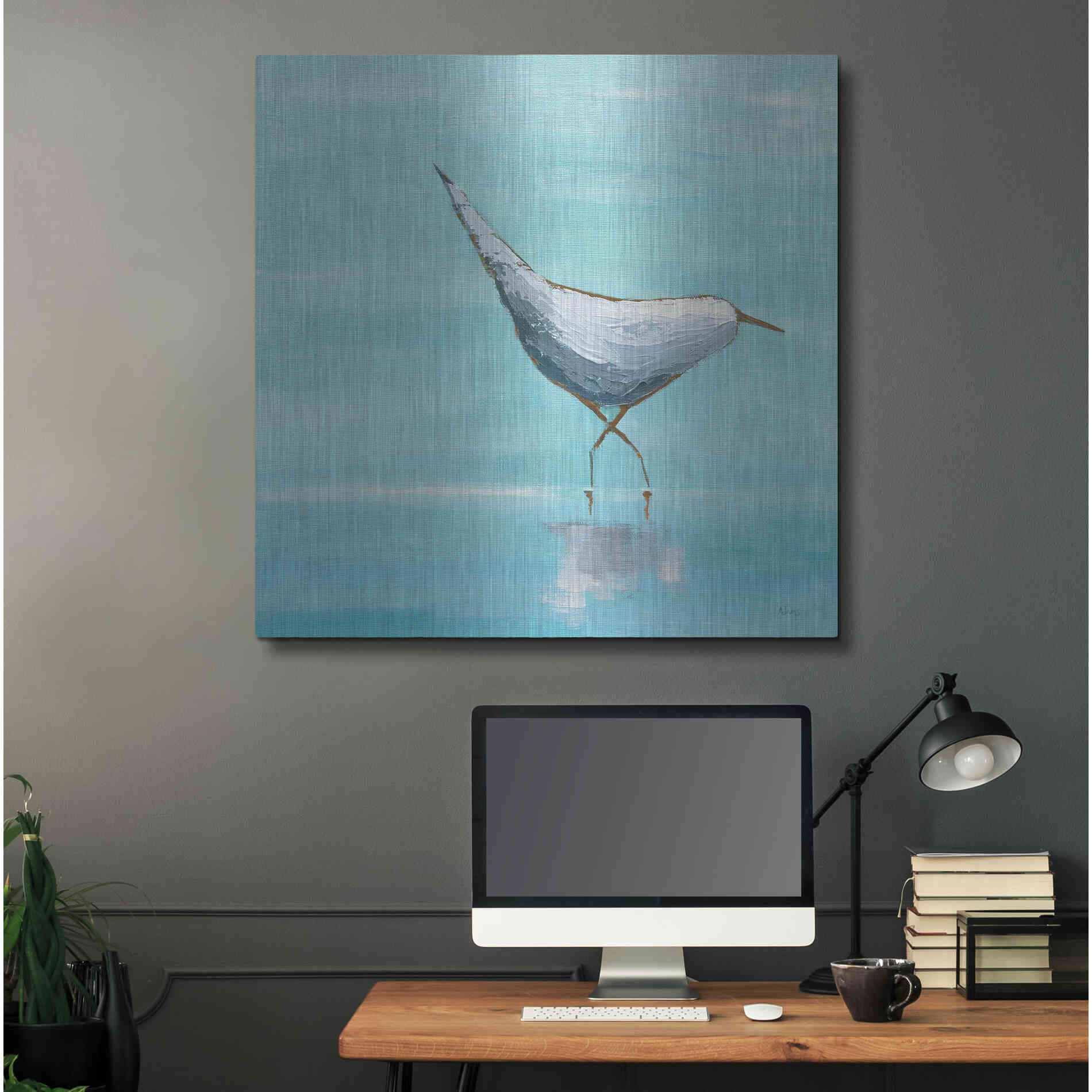 Luxe Metal Art 'Egret I' by Phyllis Adams, Metal Wall Art,36x36