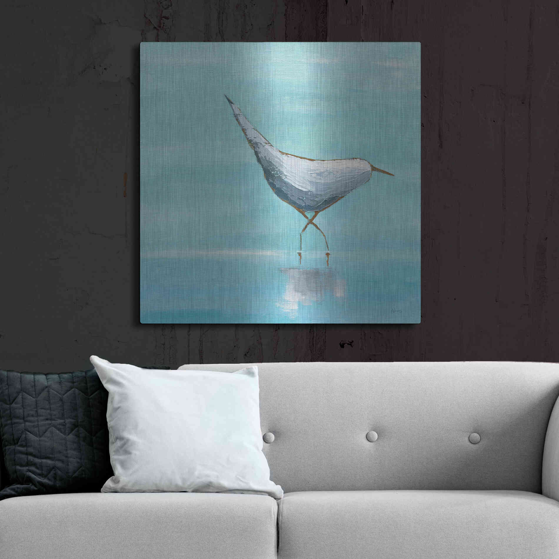 Luxe Metal Art 'Egret I' by Phyllis Adams, Metal Wall Art,36x36