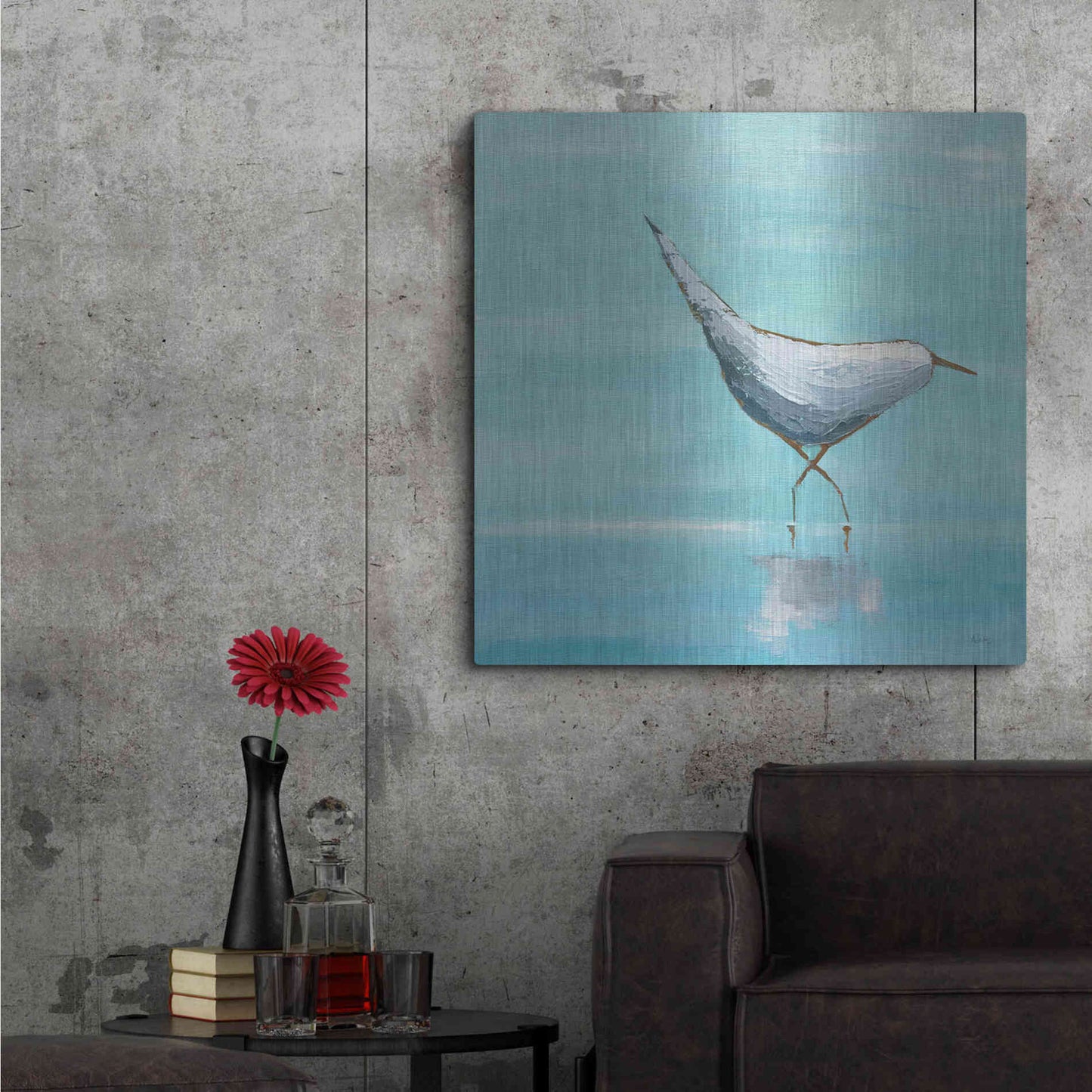 Luxe Metal Art 'Egret I' by Phyllis Adams, Metal Wall Art,36x36