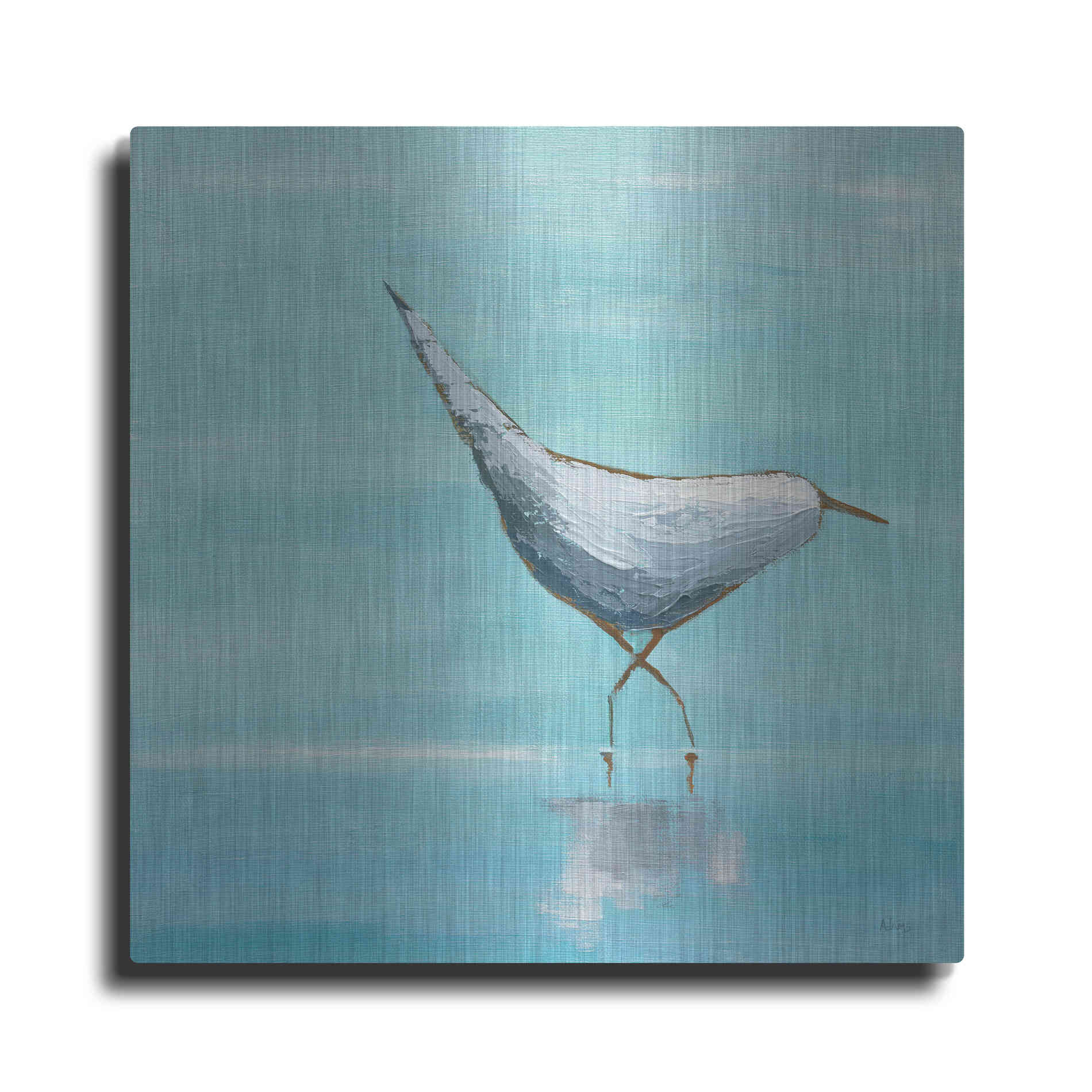 Luxe Metal Art 'Egret I' by Phyllis Adams, Metal Wall Art