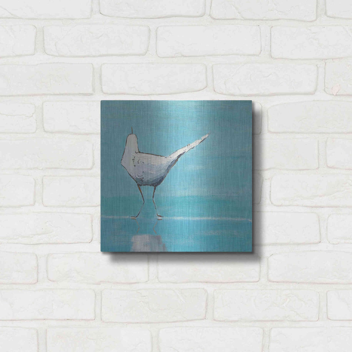 Luxe Metal Art 'Egret II' by Phyllis Adams, Metal Wall Art,12x12