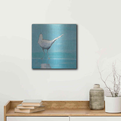 Luxe Metal Art 'Egret II' by Phyllis Adams, Metal Wall Art,12x12