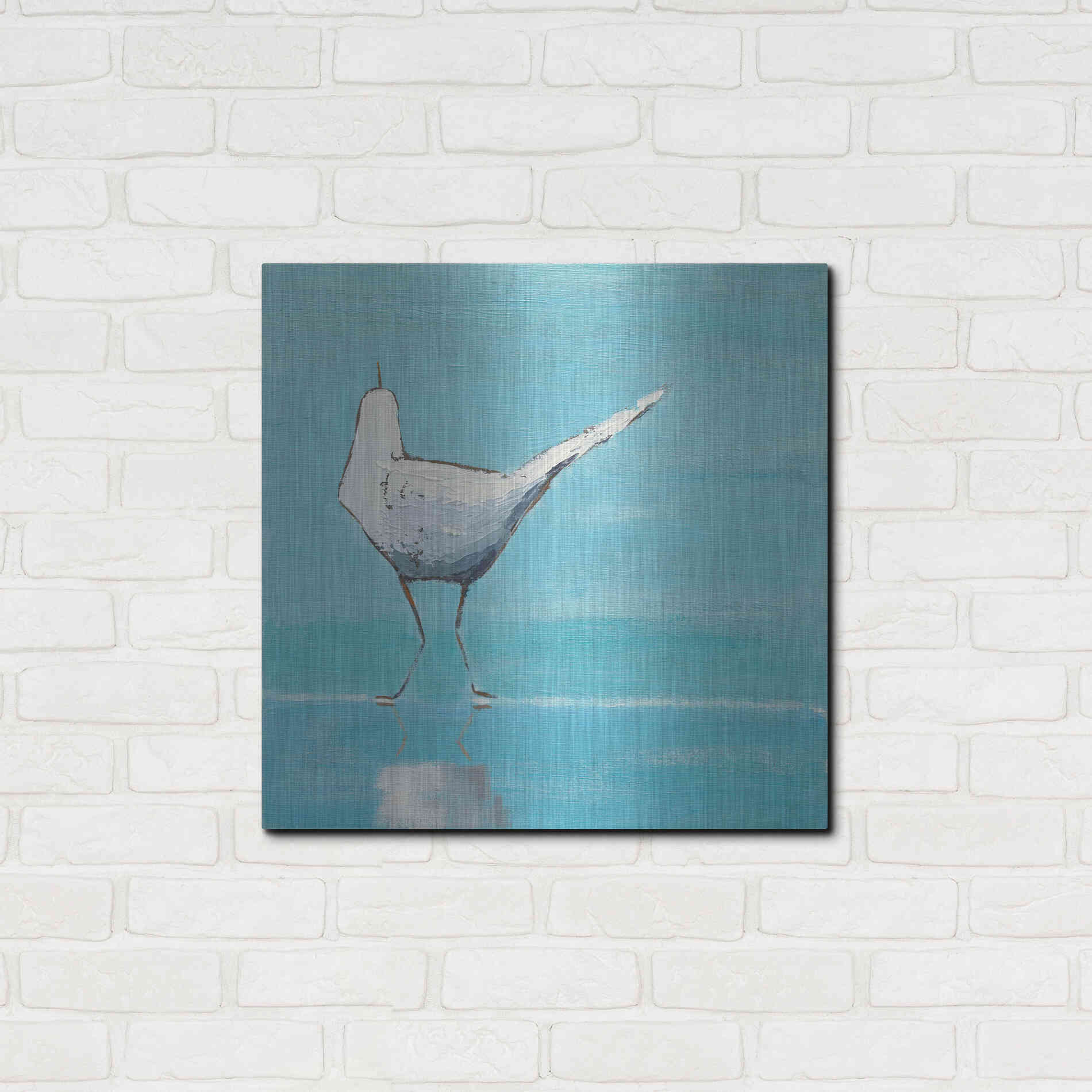 Luxe Metal Art 'Egret II' by Phyllis Adams, Metal Wall Art,24x24