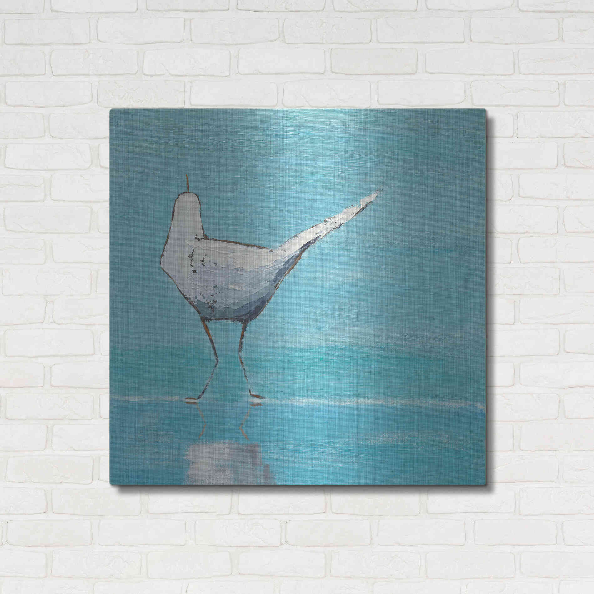 Luxe Metal Art 'Egret II' by Phyllis Adams, Metal Wall Art,36x36