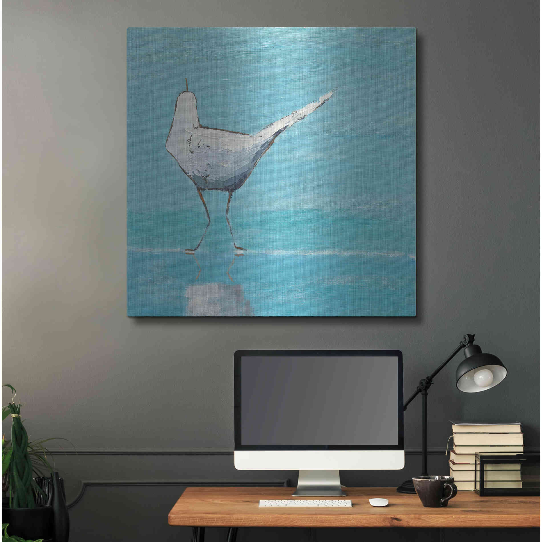 Luxe Metal Art 'Egret II' by Phyllis Adams, Metal Wall Art,36x36
