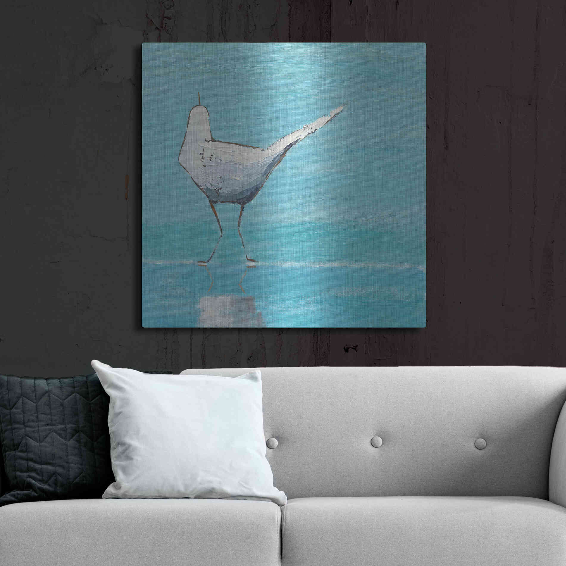 Luxe Metal Art 'Egret II' by Phyllis Adams, Metal Wall Art,36x36
