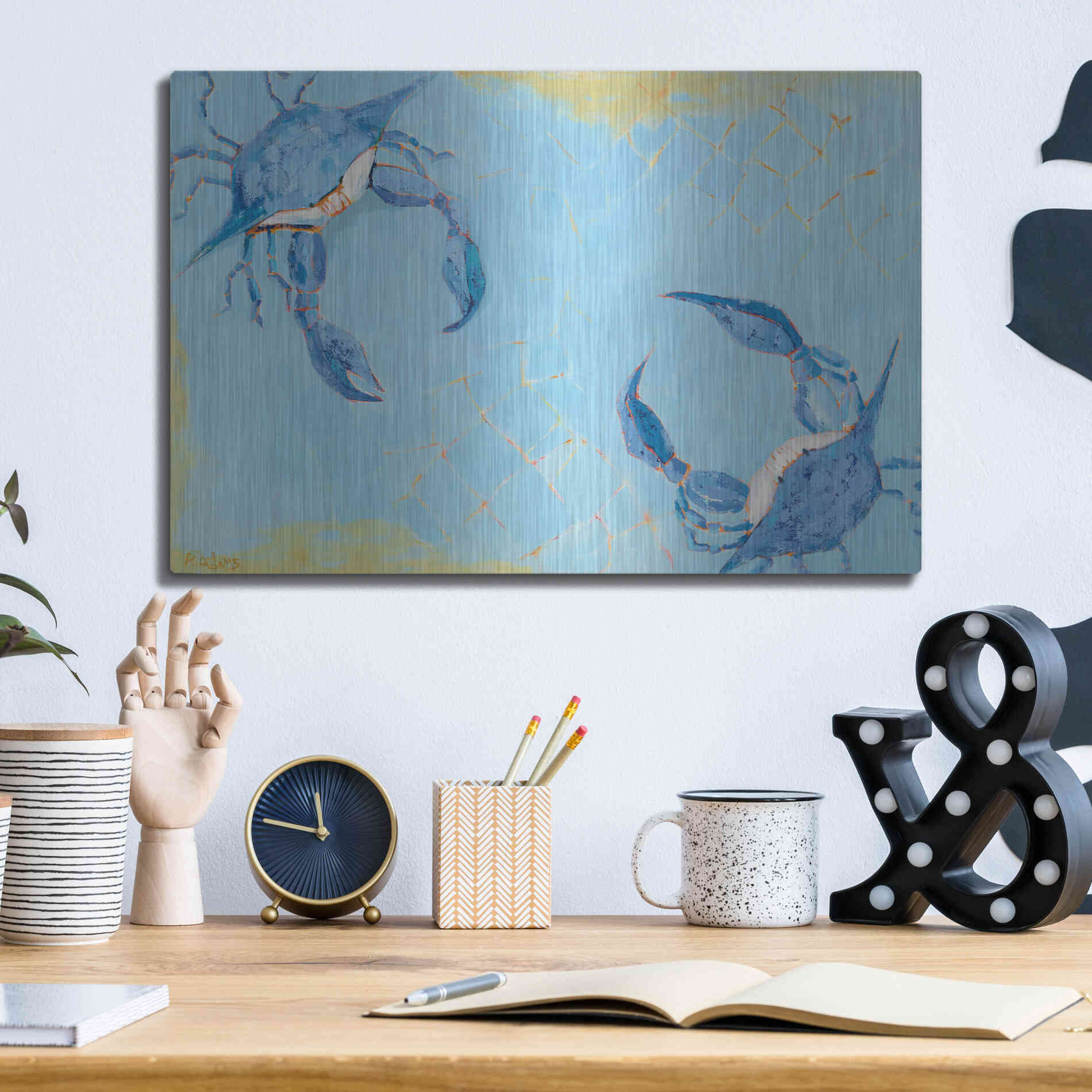 Luxe Metal Art 'The Stand Off' by Phyllis Adams, Metal Wall Art,16x12