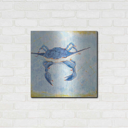 Luxe Metal Art 'Blue Crab VI' by Phyllis Adams, Metal Wall Art,24x24