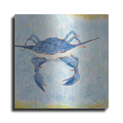 Luxe Metal Art 'Blue Crab VI' by Phyllis Adams, Metal Wall Art